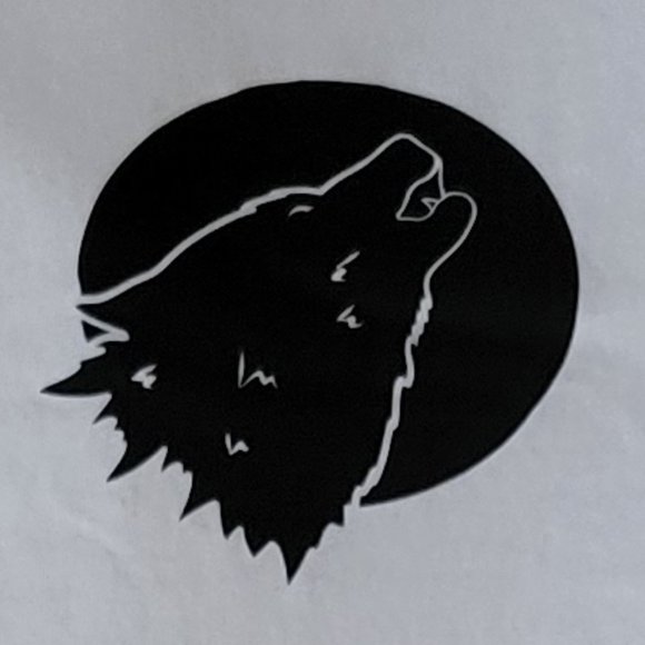 Wolf Howling At Moon Print Crew Neck T-Shirt - Picture 2 of 7